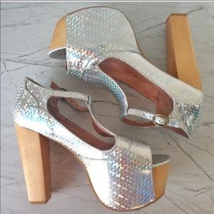 Jeffrey Campbell Holographic Heel Sandal Platform